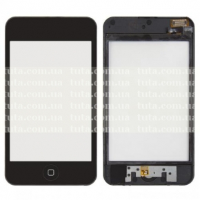 Сенсорный экран (тачскрин) для Apple Ipod Touch 2G с рамкой и кнопкой Home, черный